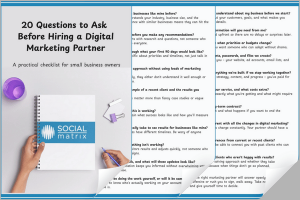 Mockup of free digital marketing partner checklist PDF